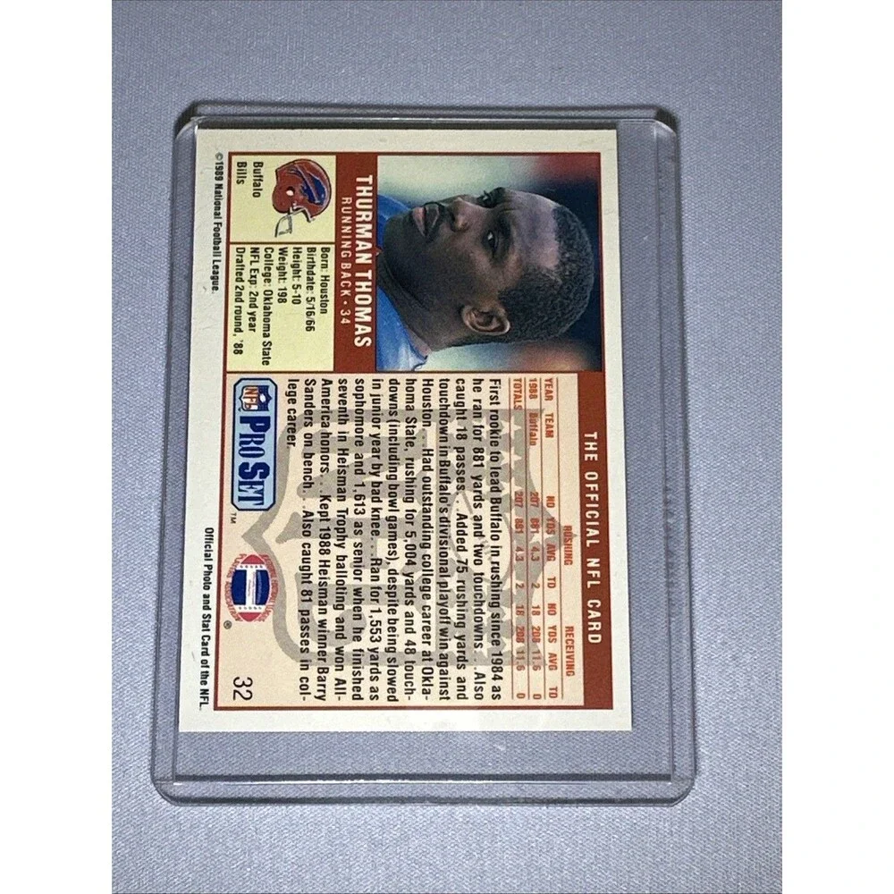 1989 Pro Set - Thurman Thomas #32 (RC)